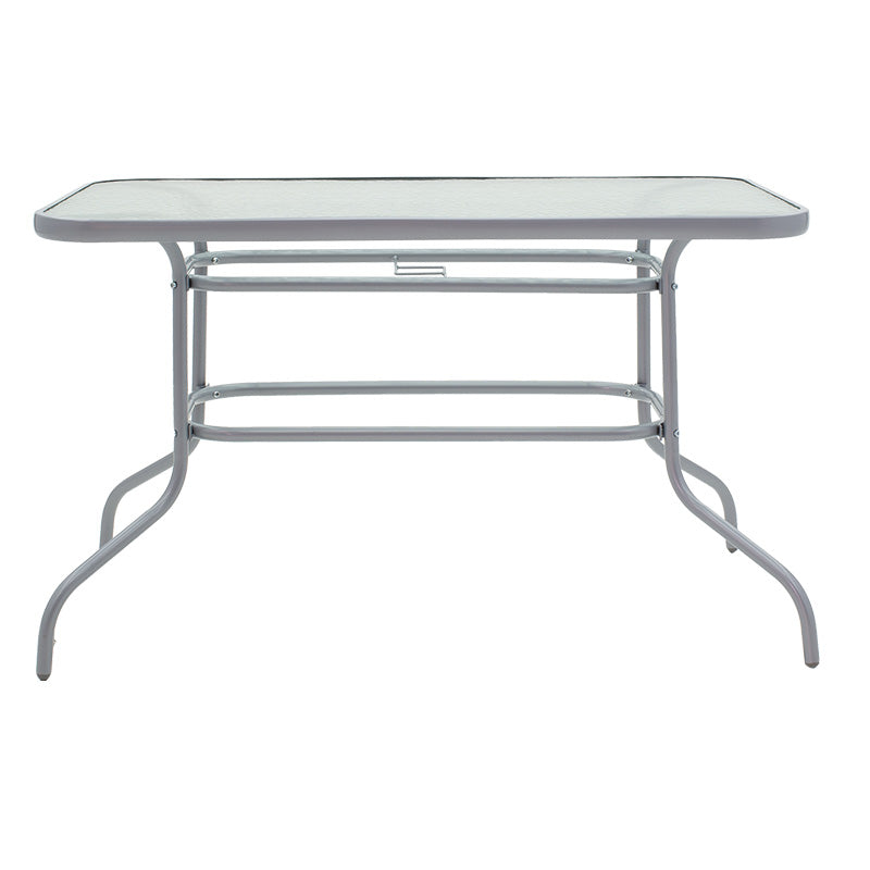 Valor pakoworld table metal light gray-glass 120x70x70cm