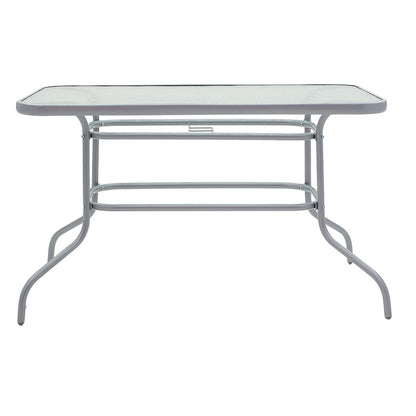 Valor pakoworld table metal light gray-glass 120x70x70cm