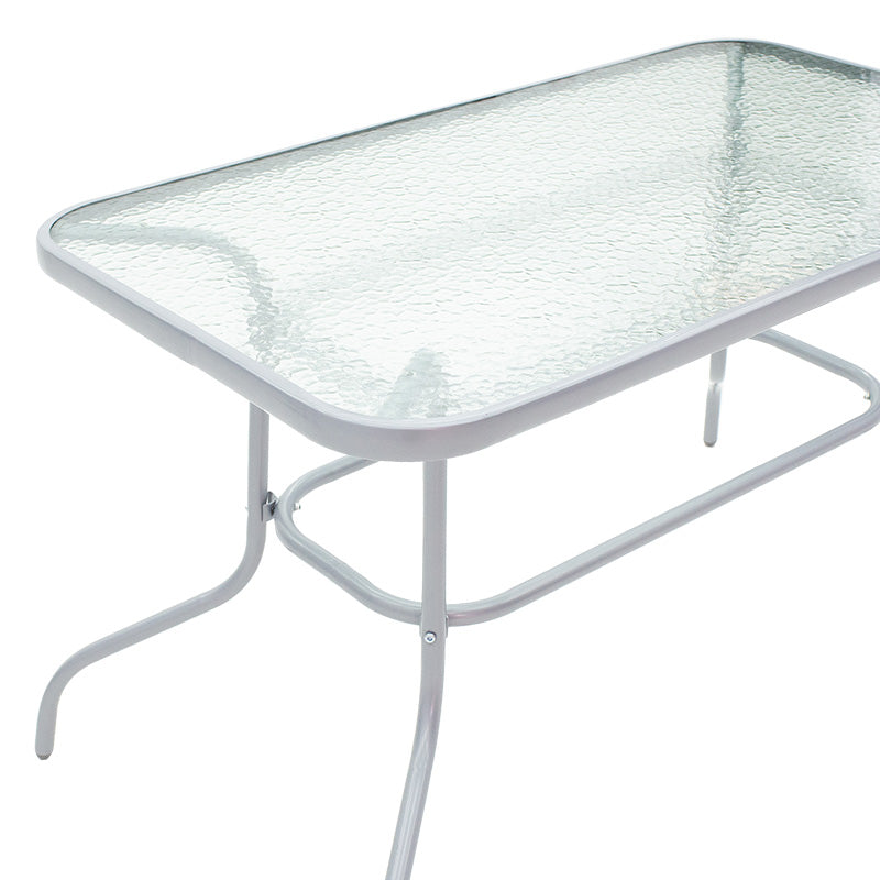 Valor pakoworld table metal light gray-glass 120x70x70cm