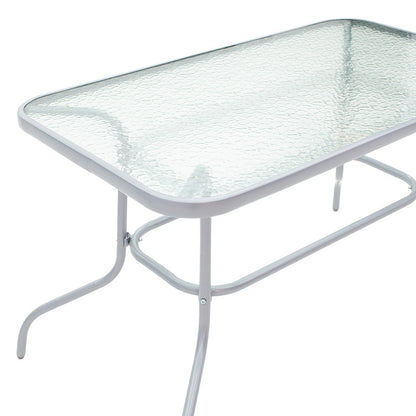 Valor pakoworld table metal light gray-glass 120x70x70cm