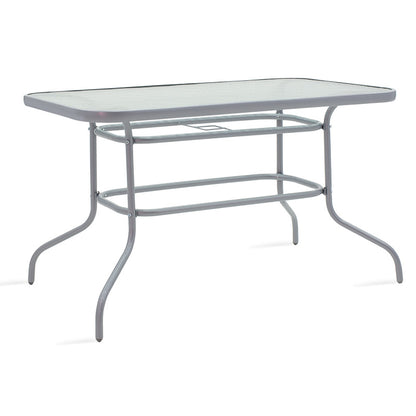 Valor pakoworld table metal light gray-glass 120x70x70cm