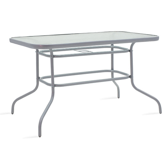 Valor pakoworld table metal light gray-glass 120x70x70cm