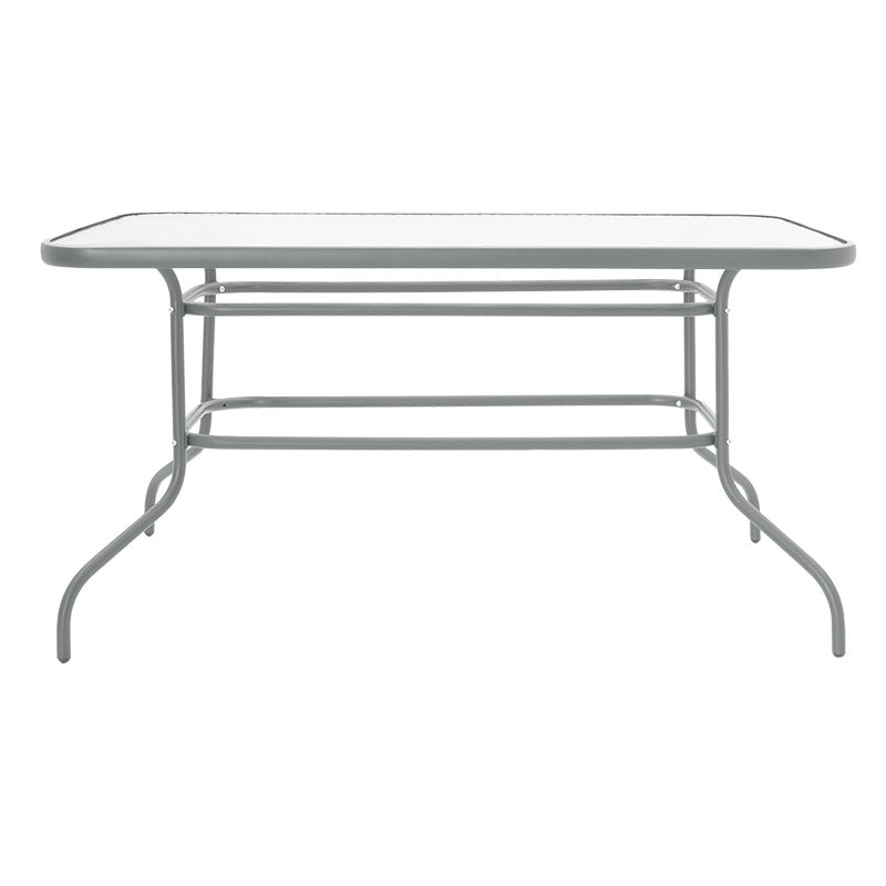 Valor pakoworld table metal gray-glass 140x80x70cm