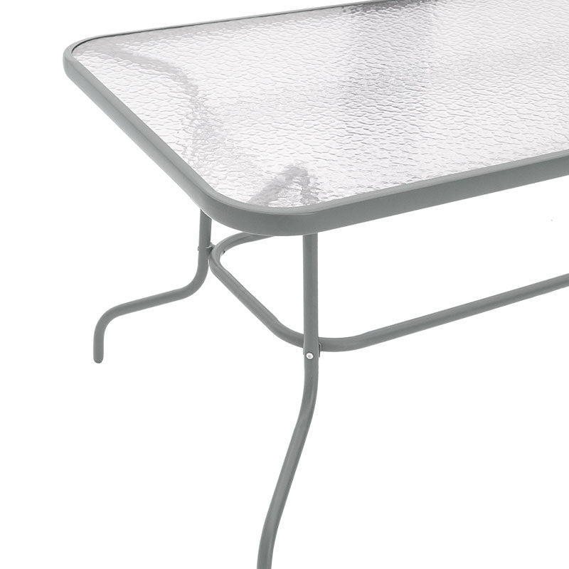 Valor pakoworld table metal gray-glass 140x80x70cm