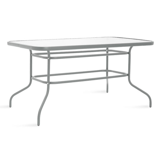 Valor pakoworld table metal gray-glass 140x80x70cm
