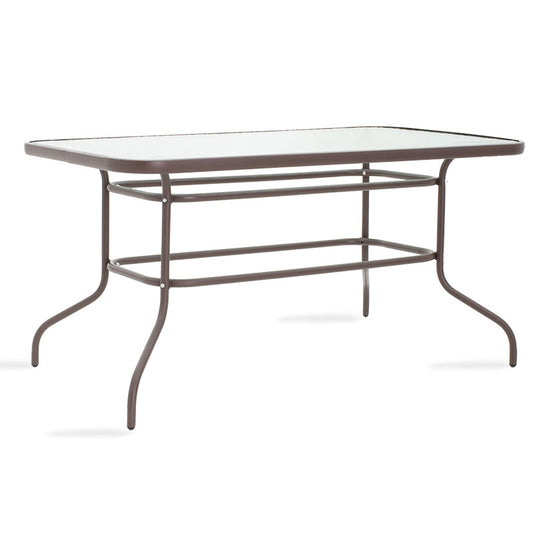 Valor pakoworld table metal brown-glass 140x80x70cm