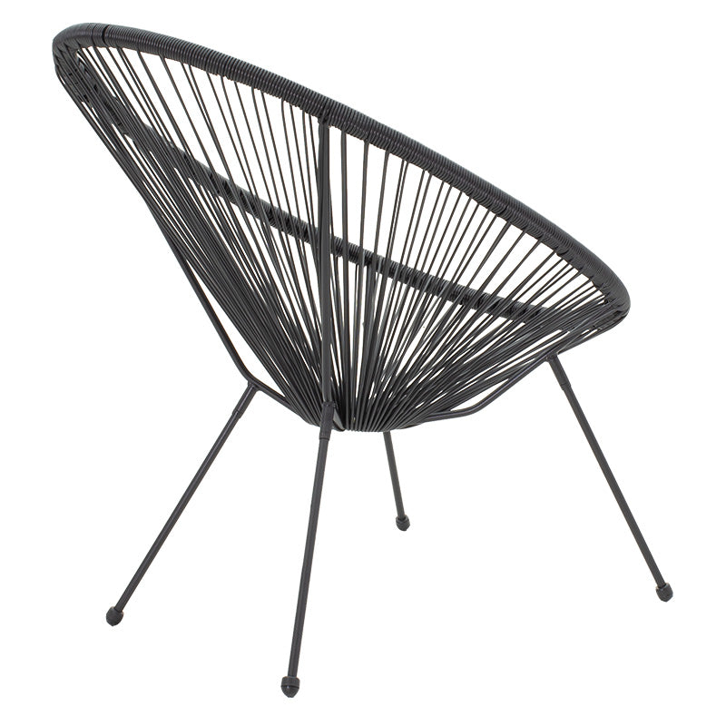 Acapulco pakoworld metal chair-pe in black color