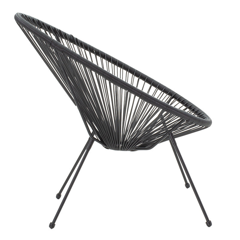 Acapulco pakoworld metal chair-pe in black color