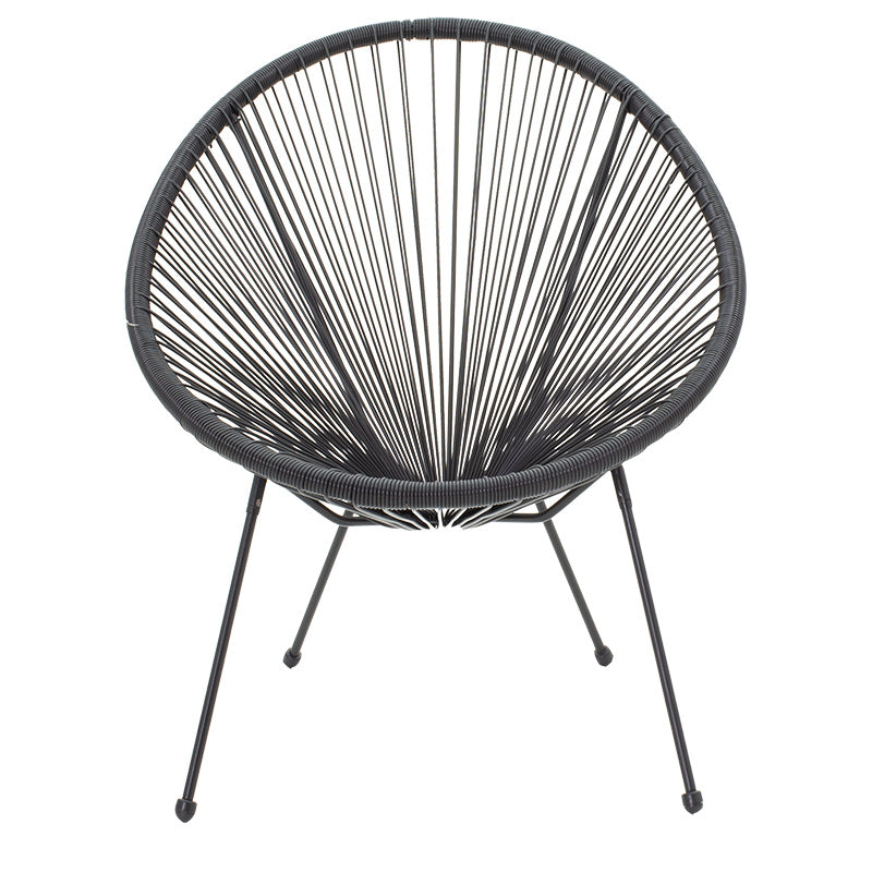 Acapulco pakoworld metal chair-pe in black color