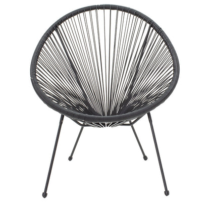 Acapulco pakoworld metal chair-pe in black color