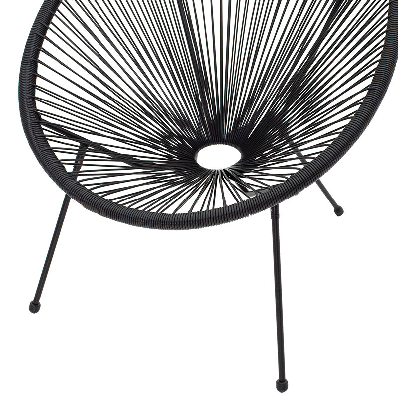 Acapulco pakoworld metal chair-pe in black color