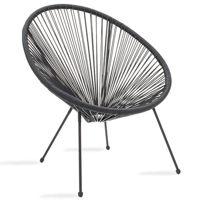 Acapulco pakoworld metal chair-pe in black color