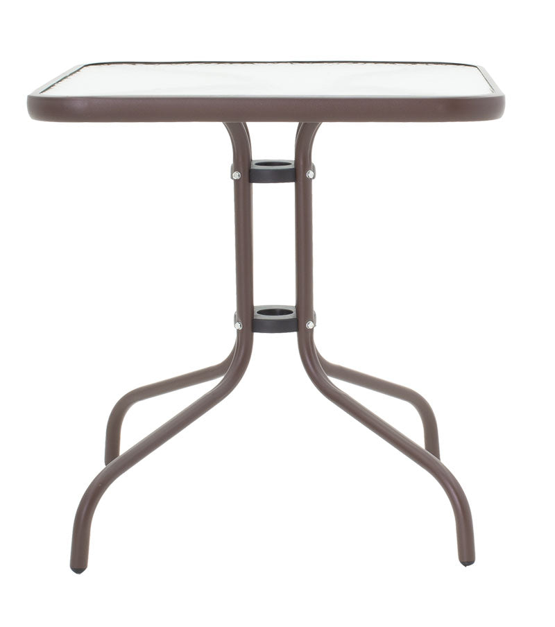 Watson pakoworld table metal brown-glass 80x80x70cm