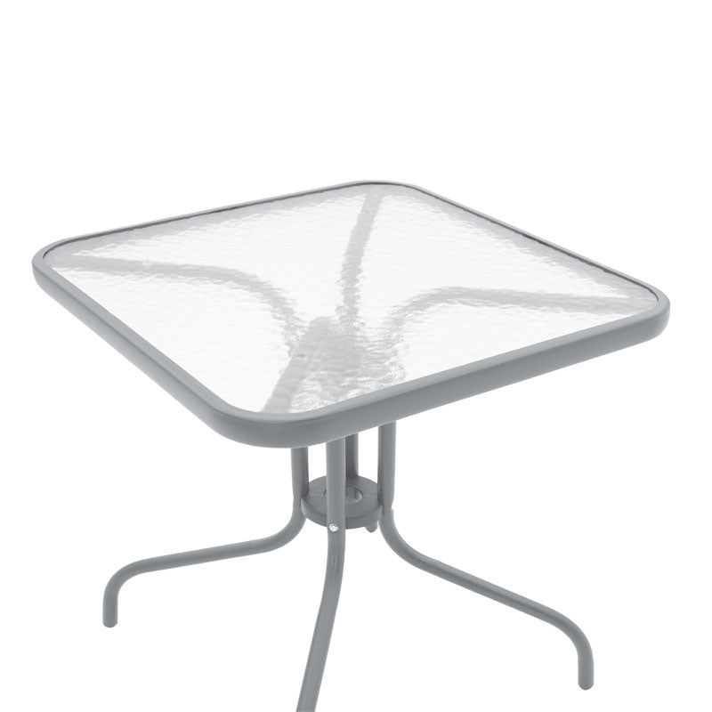 Watson pakoworld table metal grey-glass 80x80x70cm