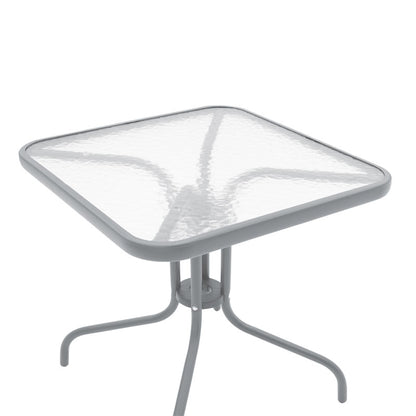 Watson pakoworld table metal grey-glass 80x80x70cm