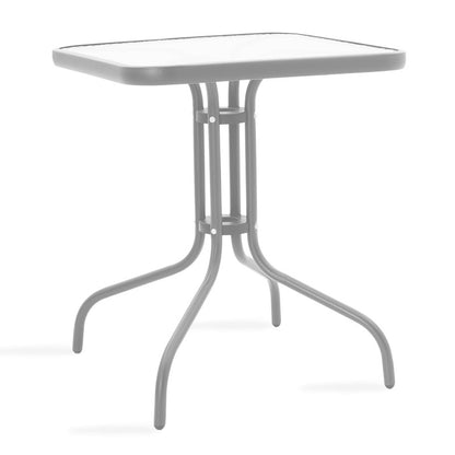 Watson pakoworld table metal grey-glass 80x80x70cm