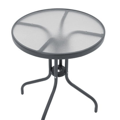 Watson pakoworld metal anthracite-glass table Φ60x70cm