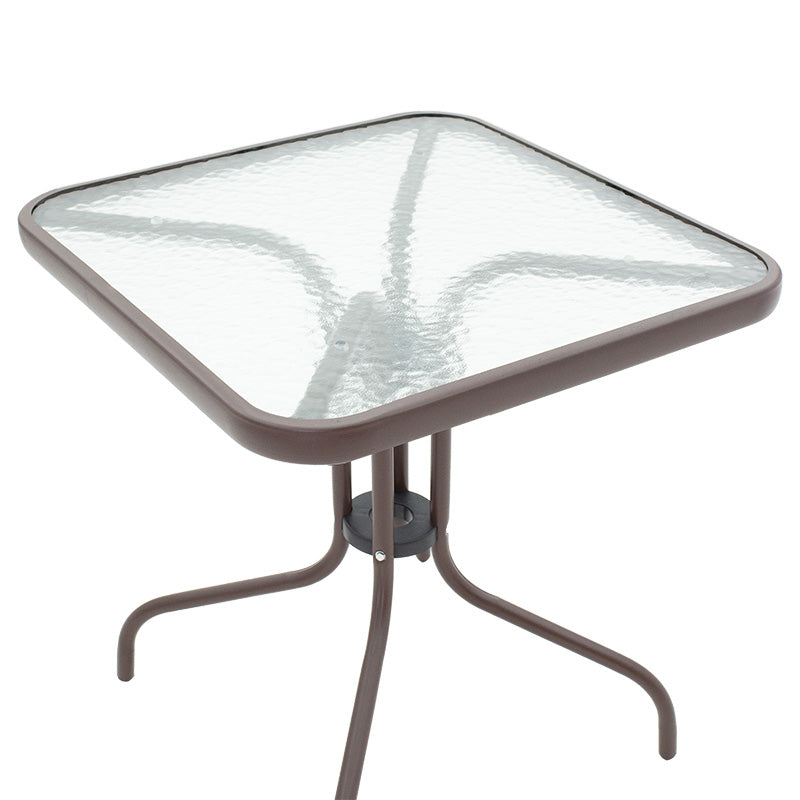 Watson pakoworld table metal brown-glass 70x70x70cm