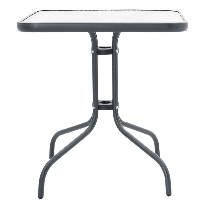 Watson pakoworld table metal dark grey-glass 70x70x70cm