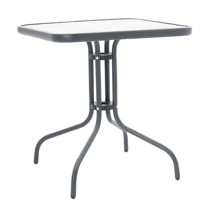 Watson pakoworld table metal dark grey-glass 70x70x70cm