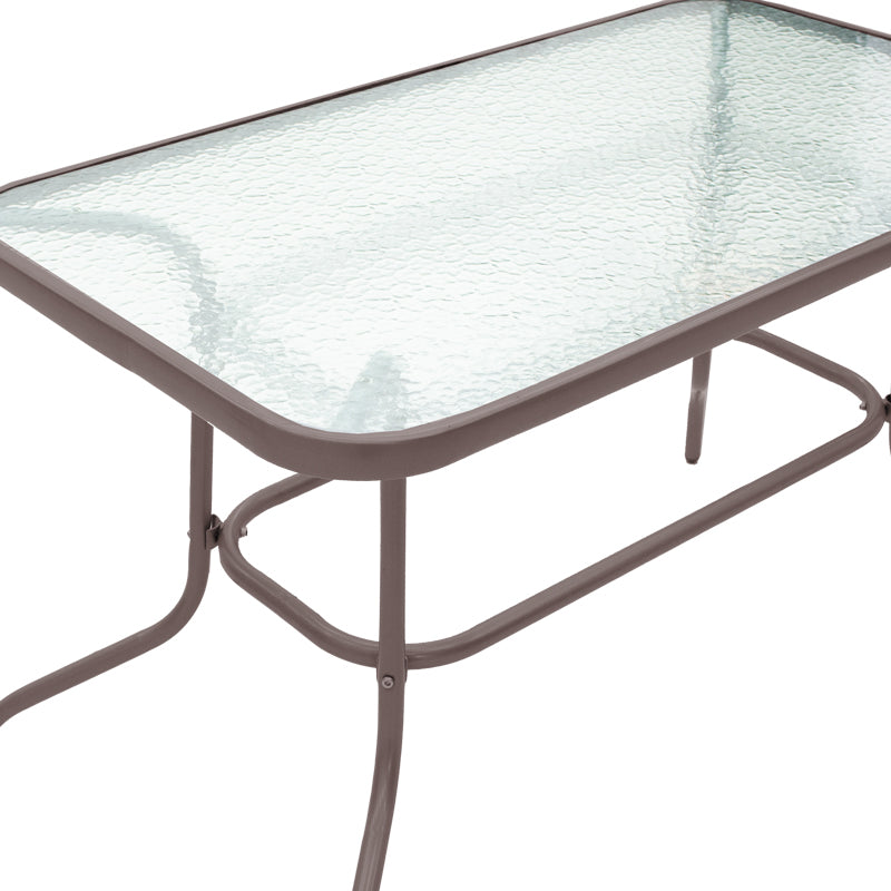 Valor pakoworld table metal brown-glass 110x365x70cm