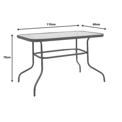 Valor pakoworld table metal brown-glass 110x365x70cm