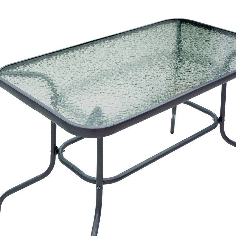 Valor pakoworld table metal dark grey-glass 110x60x70cm