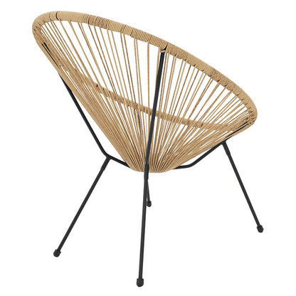 Acapulco pakoworld armchair black metal-pe in natural color