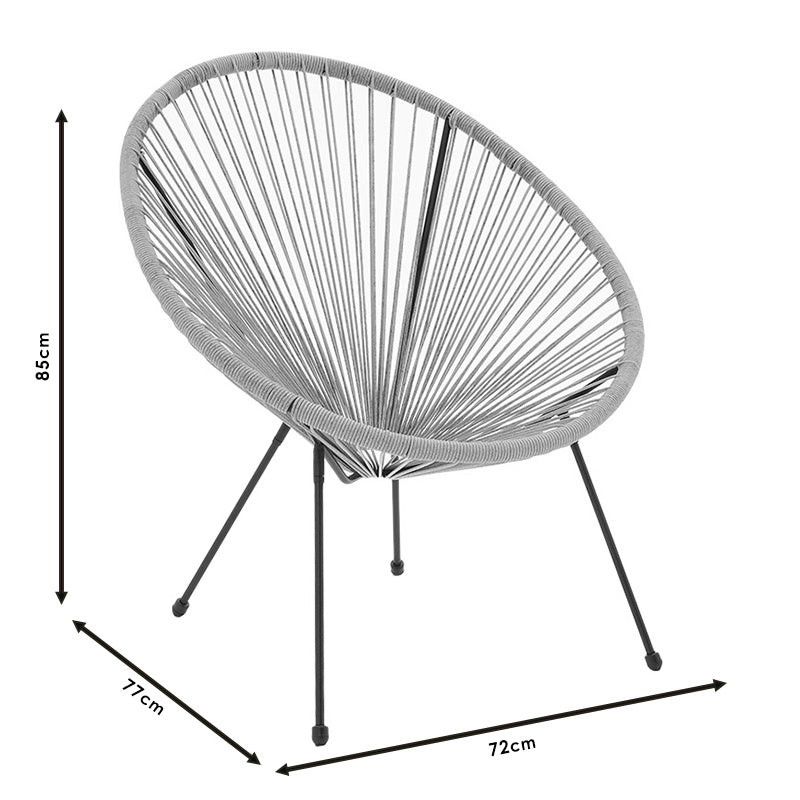 Acapulco pakoworld armchair black metal-pe in natural color