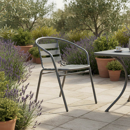 Chair Tade metal in dark gray color 54x58x73cm