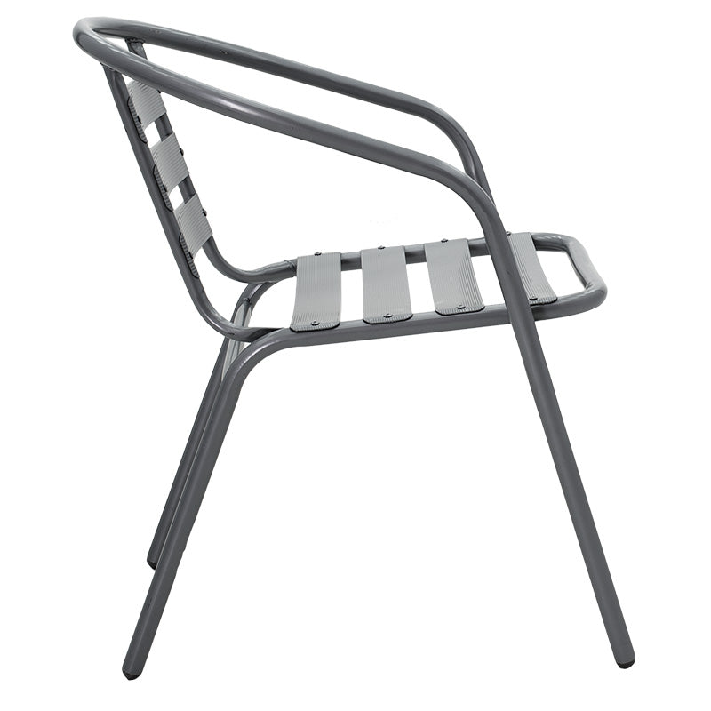 Chair Tade metal in dark gray color 54x58x73cm