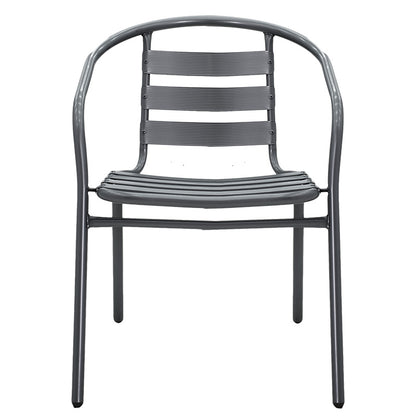 Chair Tade metal in dark gray color 54x58x73cm