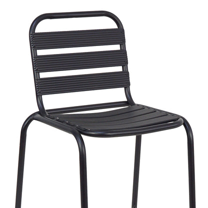 Bar stool Sussie pakoworld black metal with aluminum slats 58x58x111cm