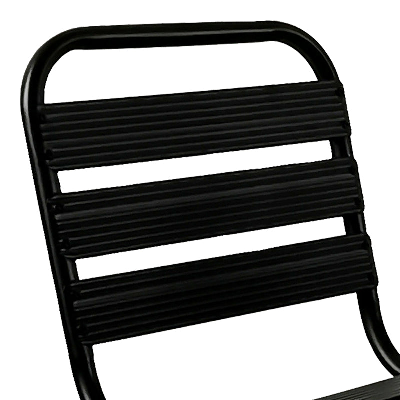 Chair Sussie stack black metal with aluminium slats 45x62x76cm