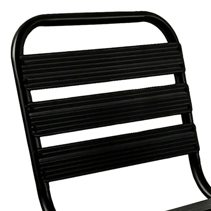 Chair Sussie stack black metal with aluminium slats 45x62x76cm