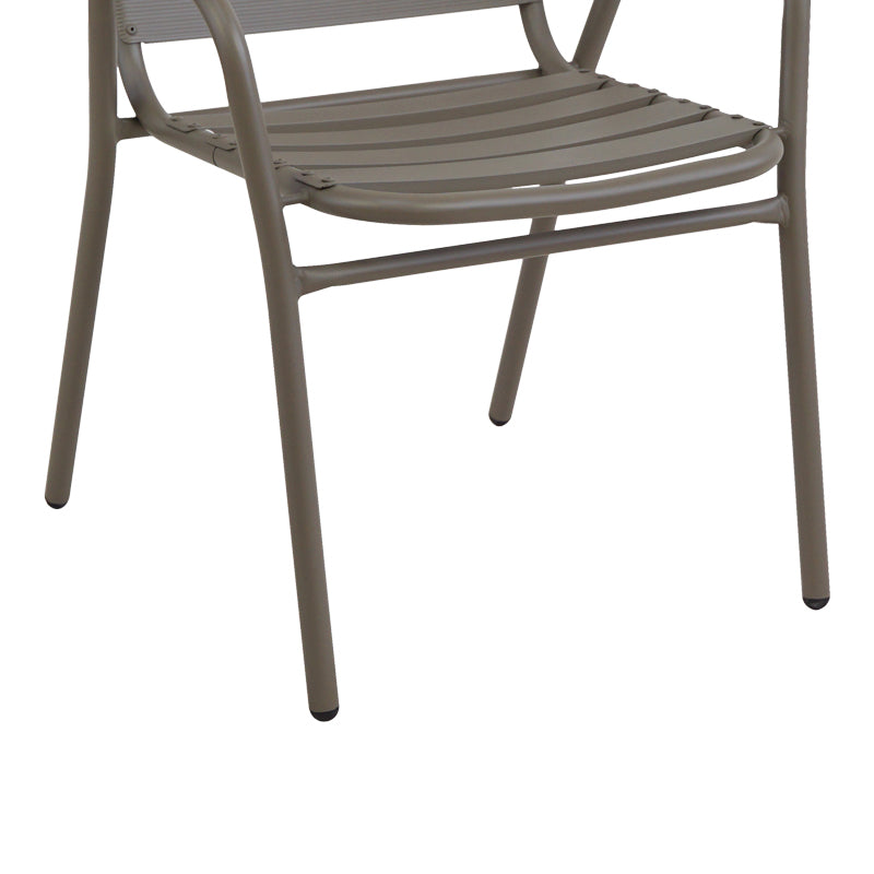 Armchair Sussie pakoworld stack champagne metal with aluminium slats 45x62x76cm