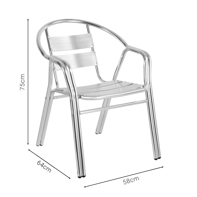 Amchair Zircu pakoworld stack chrome aluminum 58x64x75cm