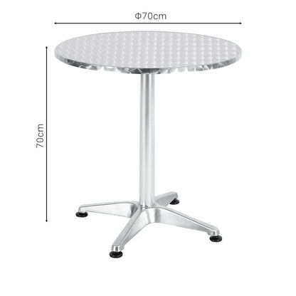 Table Lazo pakoworld chrome aluminium D70x70cm