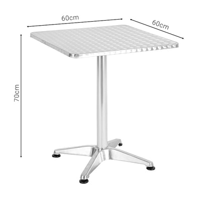 Table Lazo pakoworld chrome aluminium 60x60x70cm