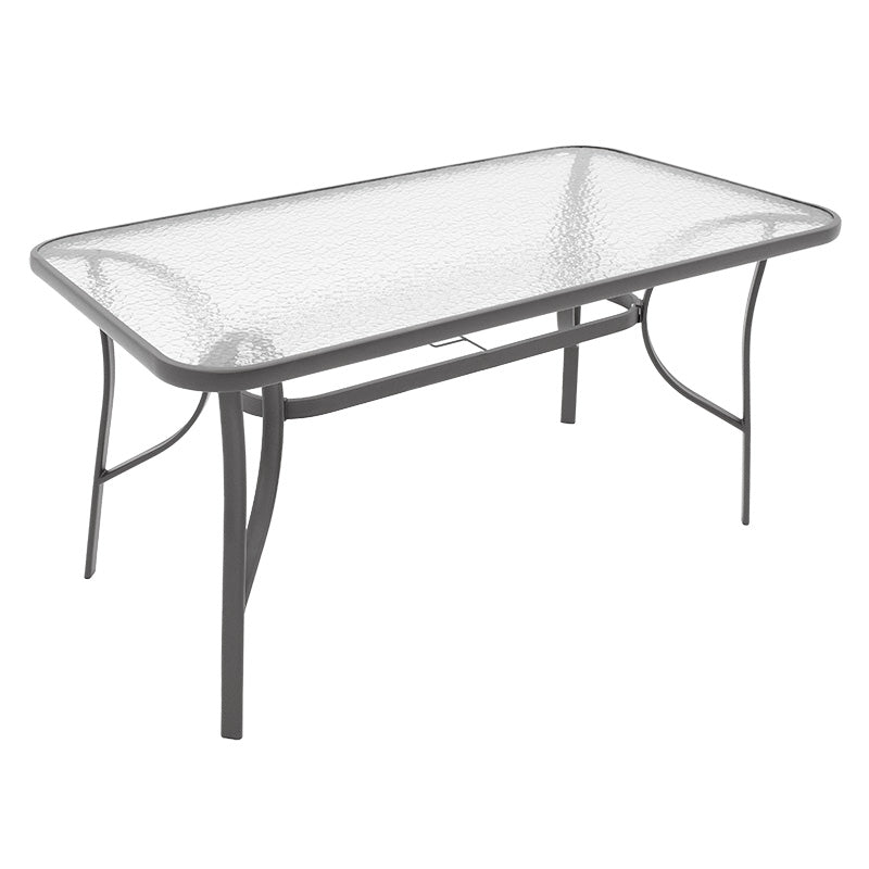 Table Ensure pakoworld anthracite metal-tempered glass 140x80x70cm