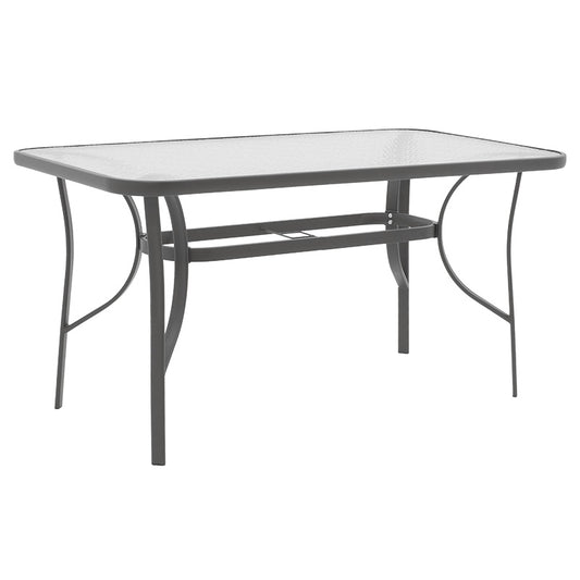 Table Ensure pakoworld anthracite metal-tempered glass 140x80x70cm