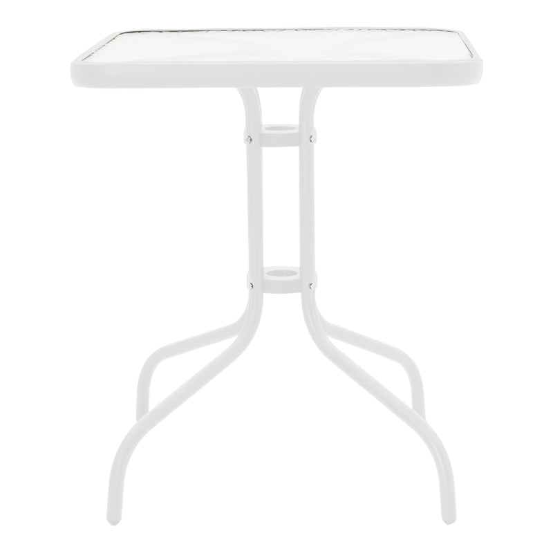 Watson pakoworld table metal white-glass 70x70x70cm