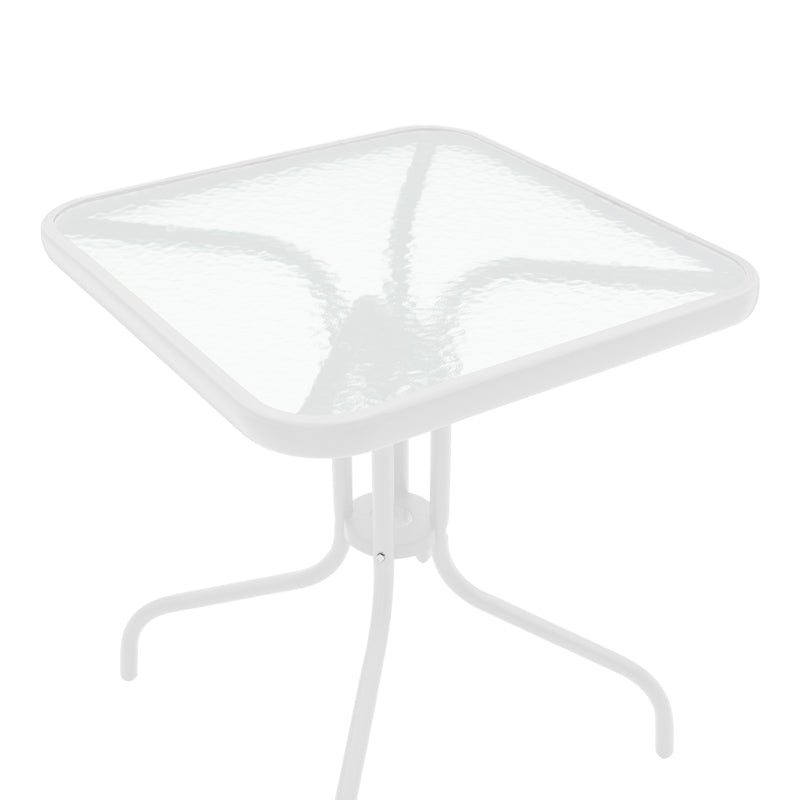 Watson pakoworld table metal white-glass 70x70x70cm