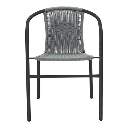 Obbi pakoworld armchair in black metal-pe gray color 54x56x73cm