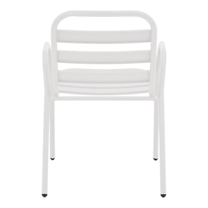 Armchair Sussie pakoworld stack white metal with aluminium slats 45x62x76cm