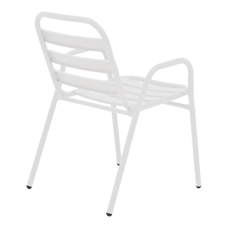 Dining table Sussie-Ensure 5pcs metal-glass in white color 120x70x70cm