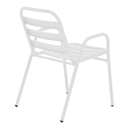 Dining table Sussie-Ensure 5pcs metal-glass in white color 120x70x70cm
