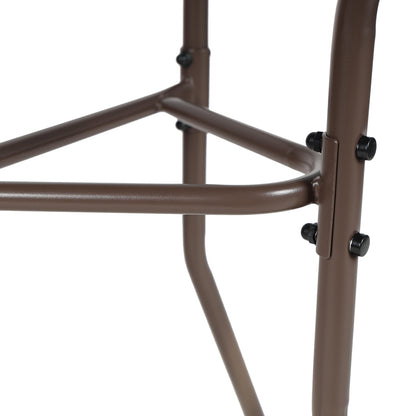 Semi-circled table Bion glass-metal in brown color 70x40x65cm