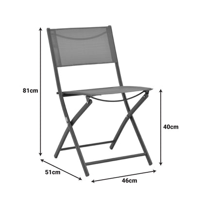 Foldable chair Jeve anthracite metal with champagne textilene 46x51x81cm