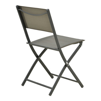 Foldable chair Jeve anthracite metal with champagne textilene 46x51x81cm